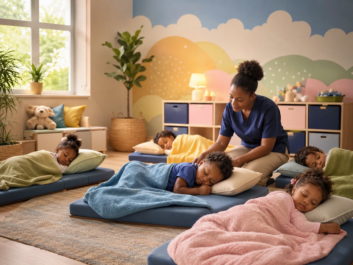 Children resting safely at daycare